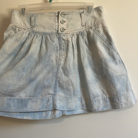 American Eagle Mini Skirt Acid Wash Bleach Med Skate Blue Coastal Softgirl - Picture 5 of 10
